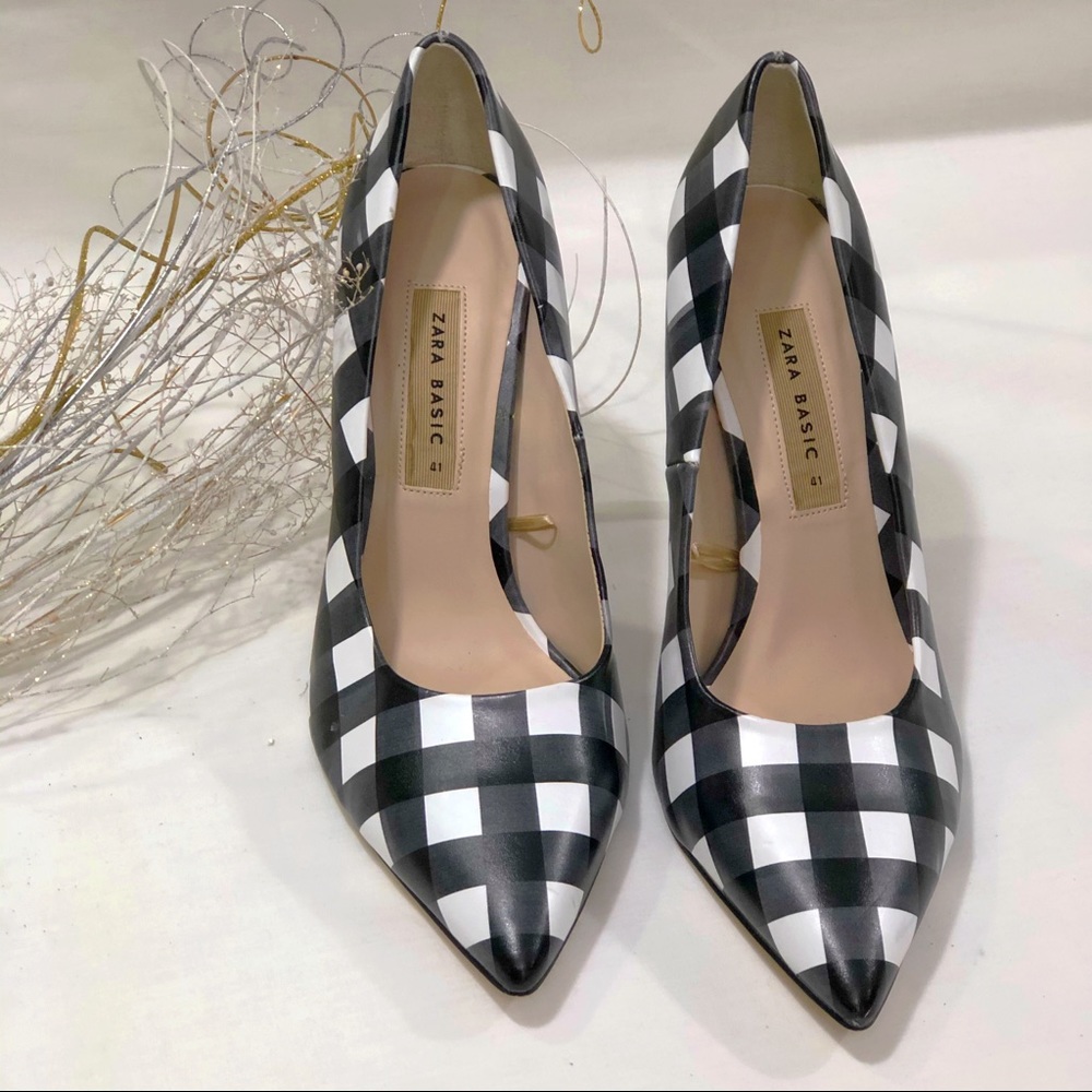 Zara Basic Checkered Stiletto Shoes - image 3